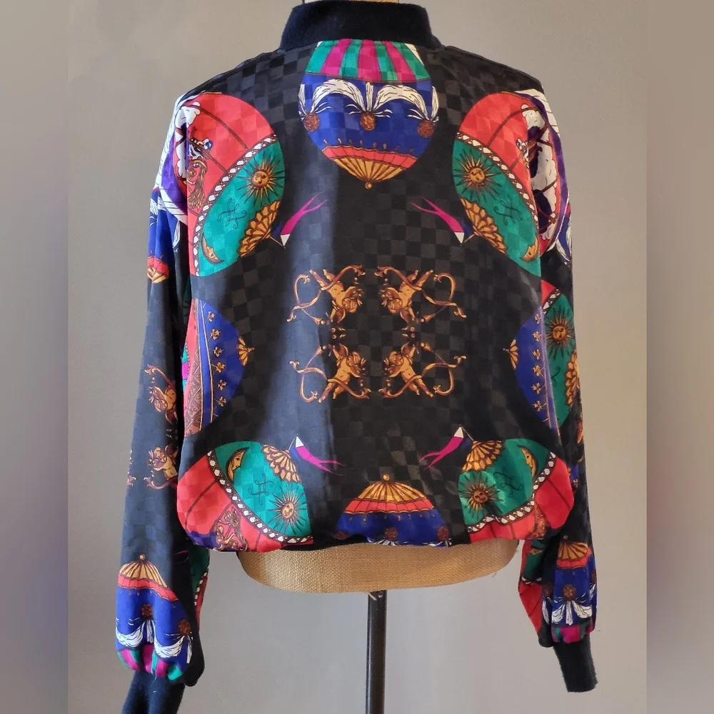 GDT too Vintage 80s Polyester Bomber Jacket One Size